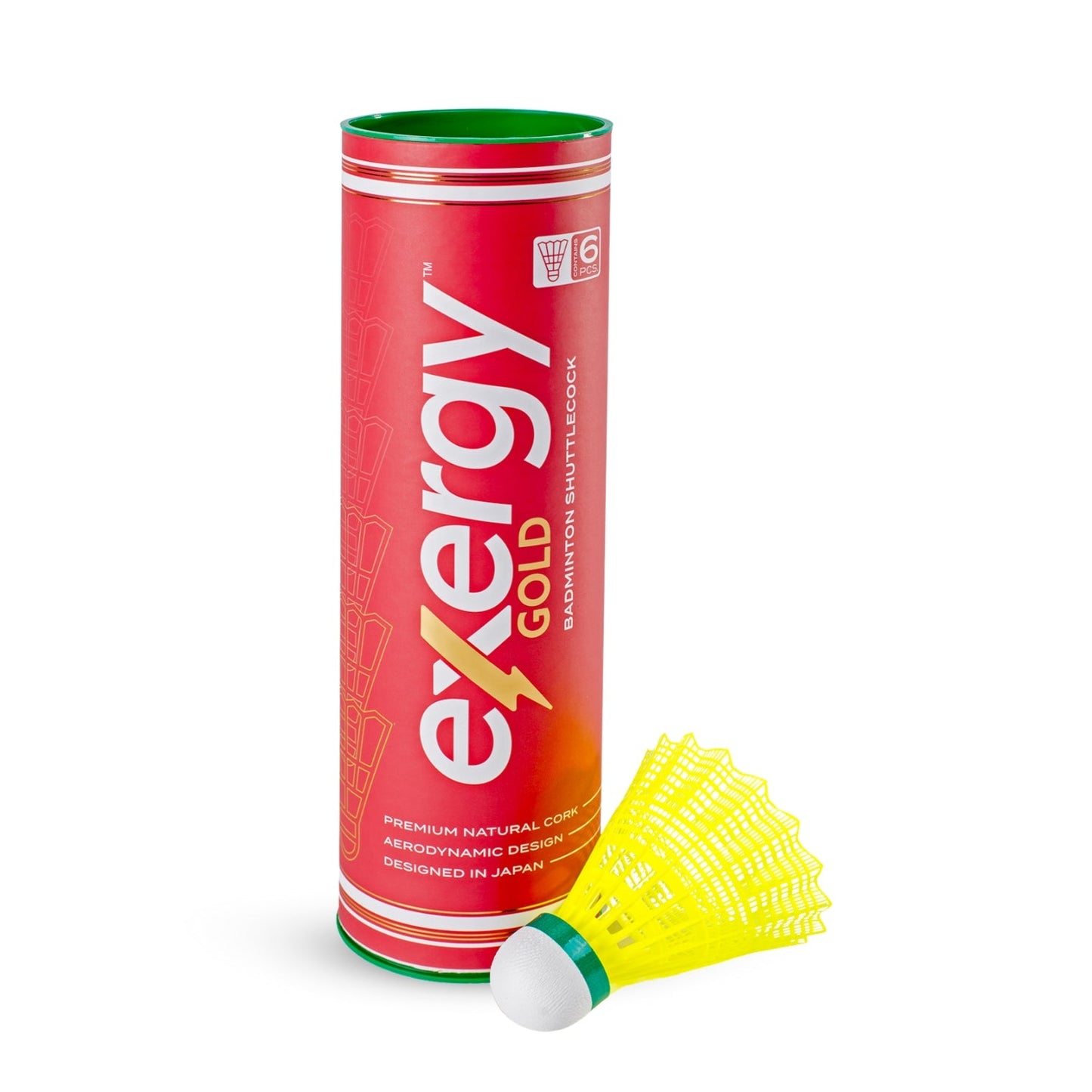 Exergy Gold Nylon Shuttlecock, Yellow - 1 Can