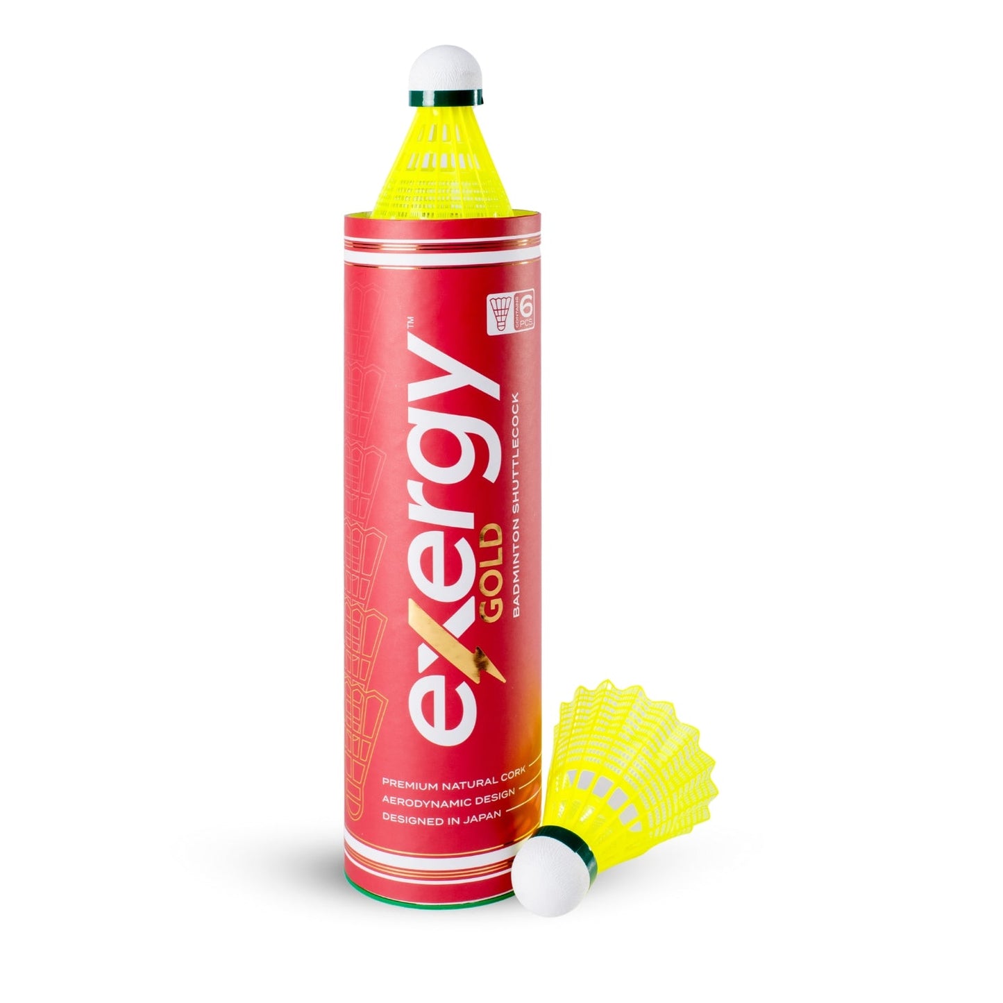 Exergy Gold Nylon Shuttlecock, Yellow - 1 Can