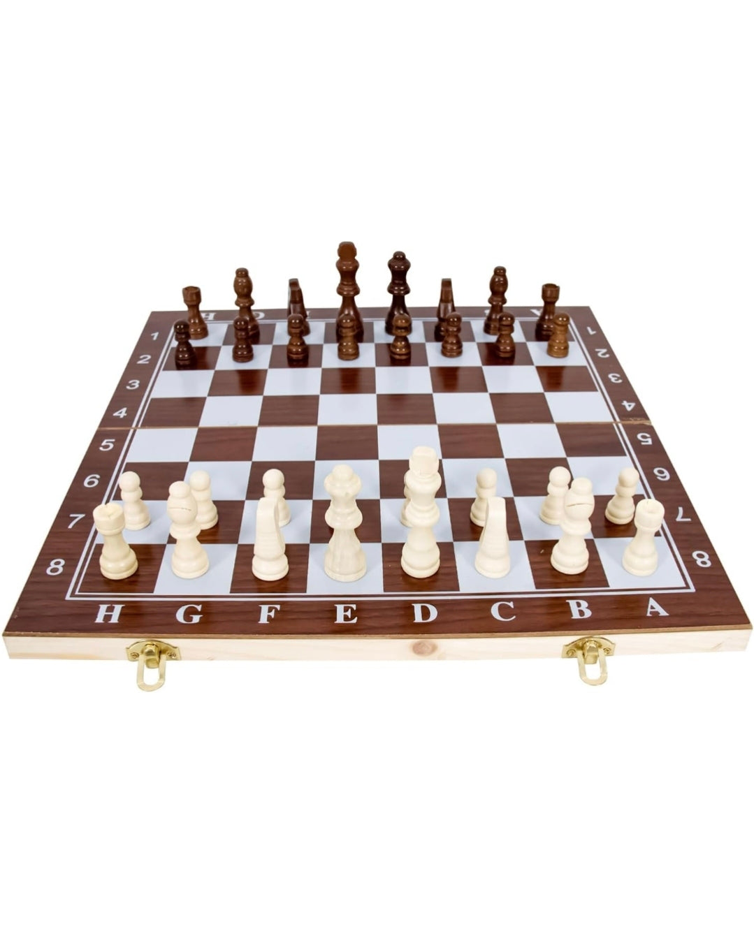 GISCO Wooden Handcrafted Foldable Chess Board Set with Wooden Pieces (11.5" x 11.5")