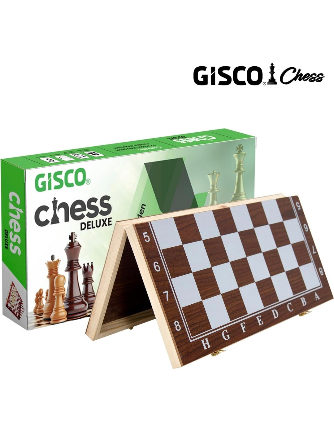 GISCO Wooden Handcrafted Foldable Chess Board Set with Wooden Pieces (11.5" x 11.5")