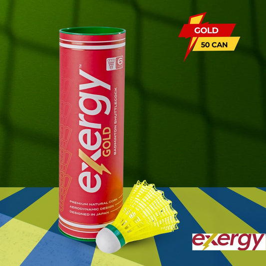 Exergy Gold Nylon Shuttlecock, Yellow - 1 Can